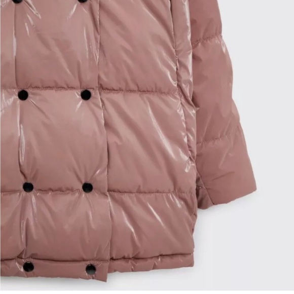NWT ZARA Soft Pink Hooded Puffer Coat - Picture 6 of 10